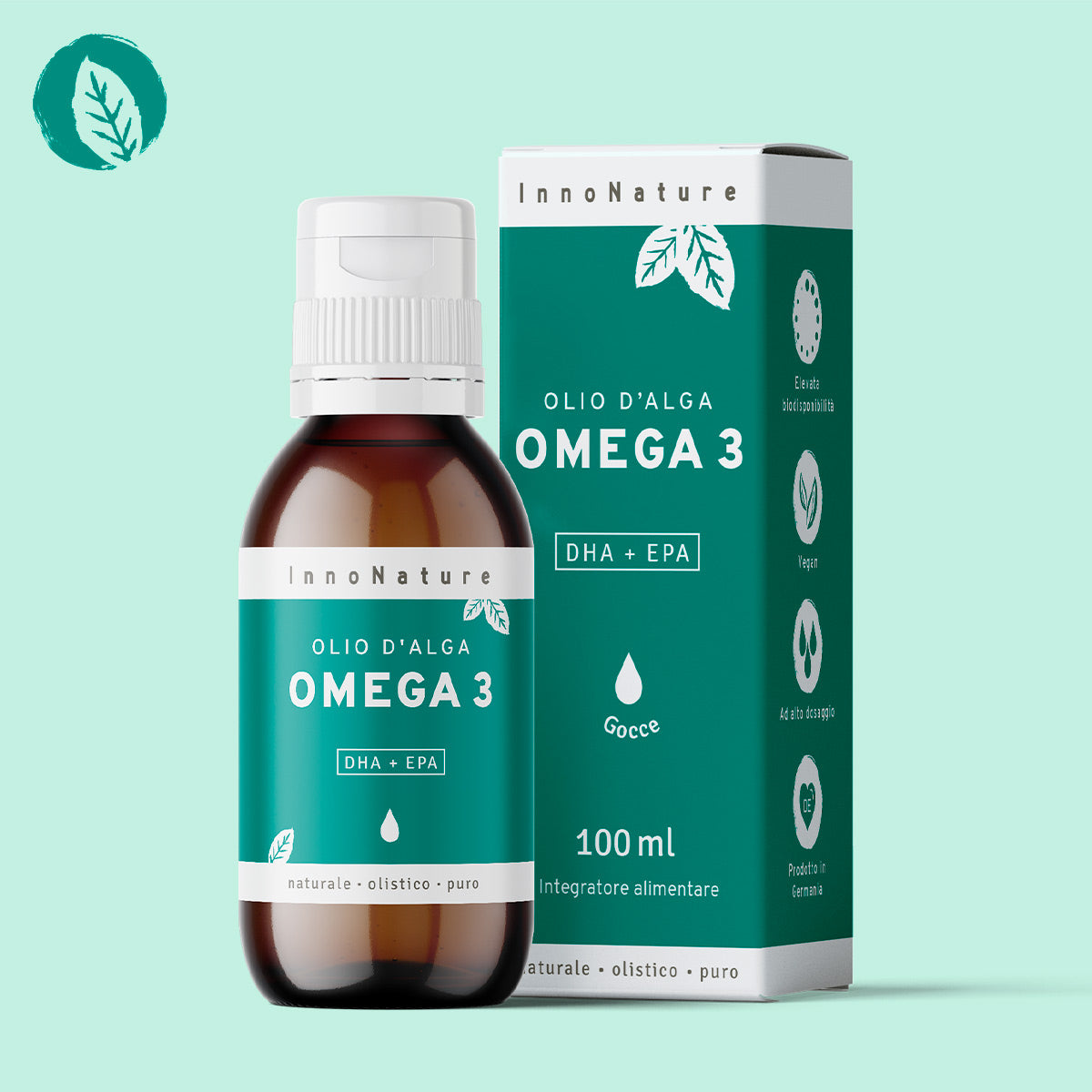 Omega 3, olio d'alga in gocce