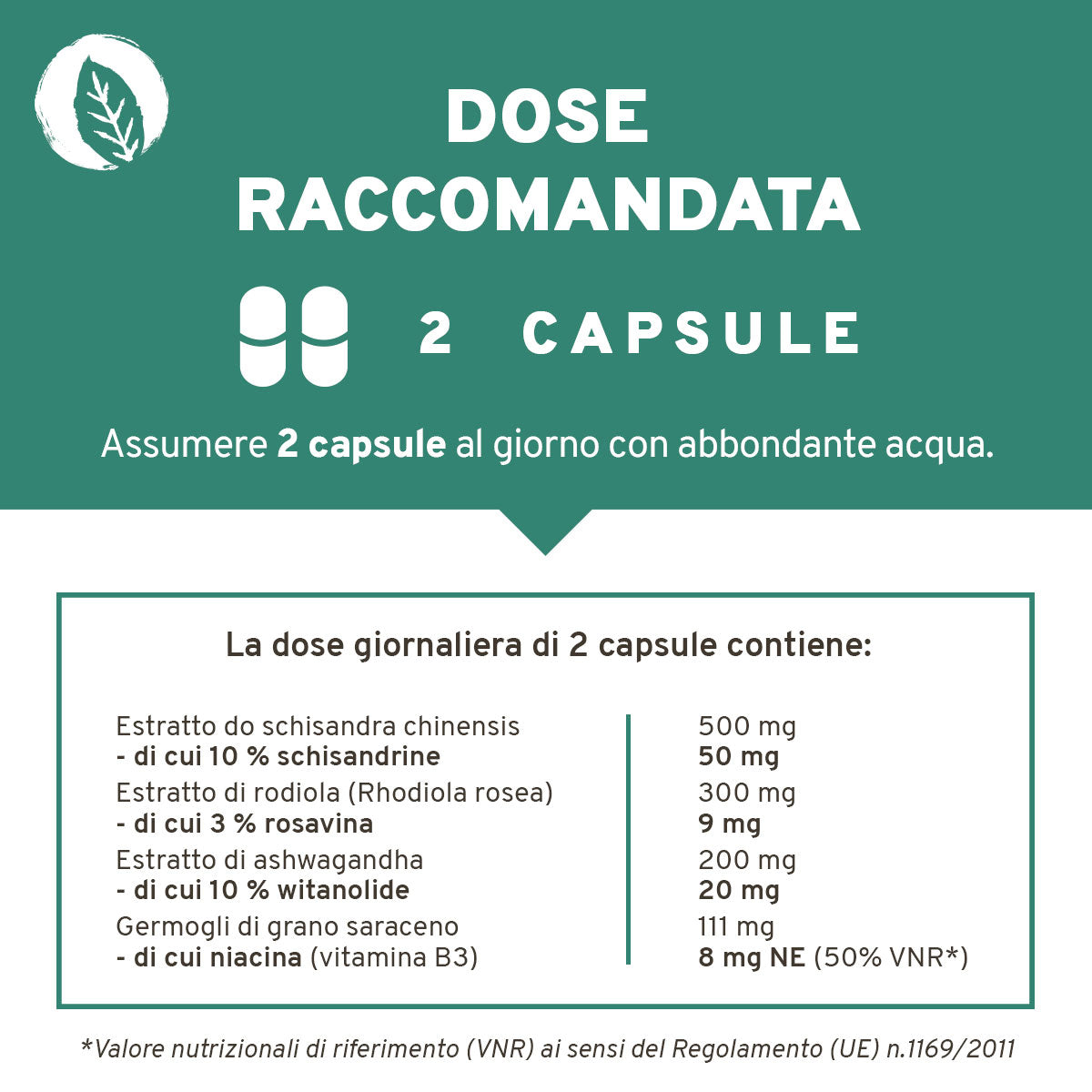 Capsule Antistress: Schisandra, Rodiola, Ashwagandha e vitamina B12